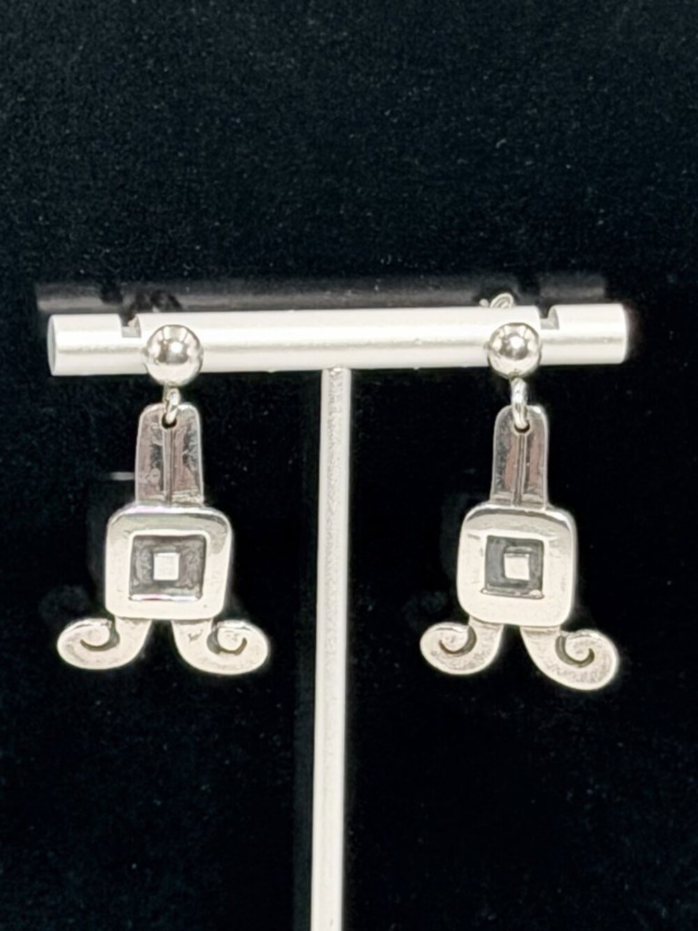 Sterling Silver Artisan Made Earrings Taxco Mexico Dangles 11.6 Grams 1.25”